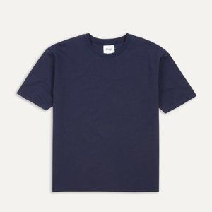 Drake's Navy Cotton Crew Neck Hiking T-Shirt